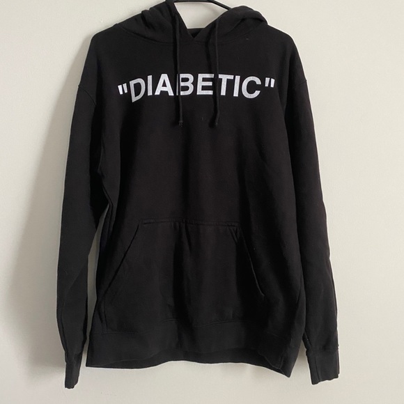 Black Rob Howe “DIABETIC” Hoodie Size L - Picture 1 of 3